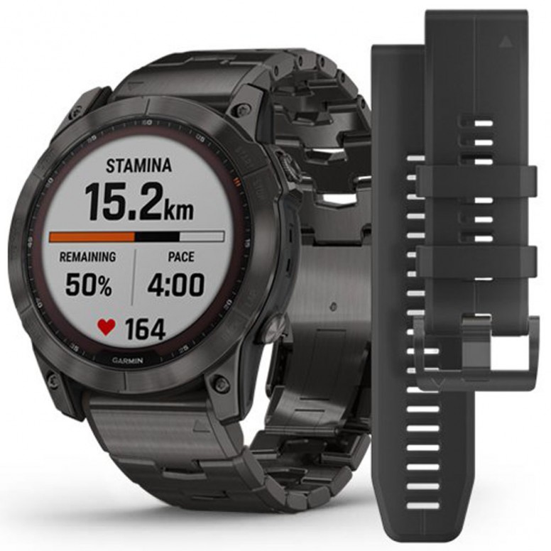 Garmin Fenix 7X Sapphire Solar Smartwatch Bracelet en titane 010-02541-27 