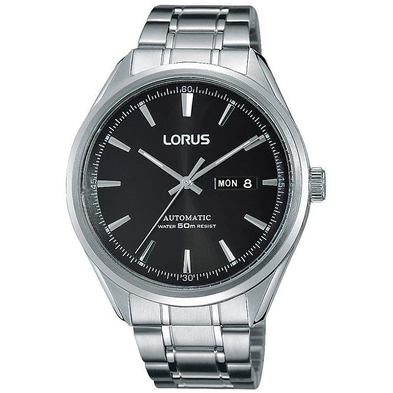 Reloj Lorus Classic para hombre Automatic Day Date Black Steel RL435AX9 